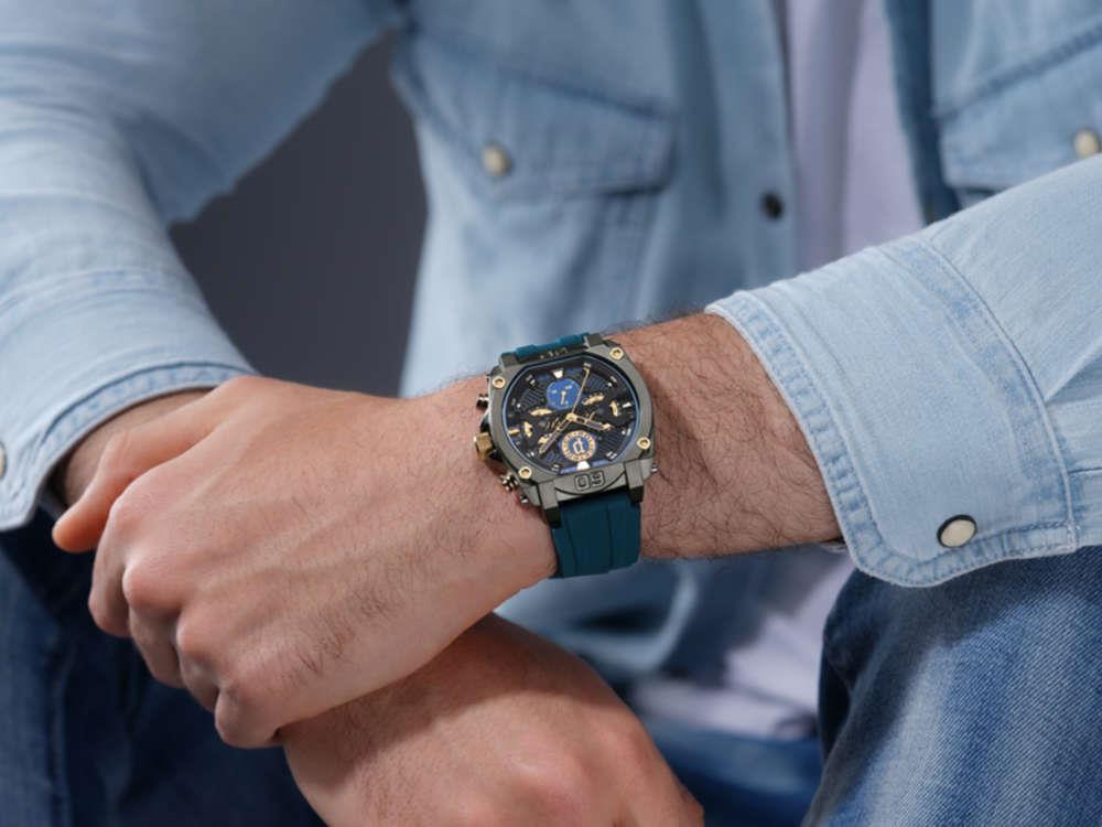 Montre à Quartz Police Norwood Navy, PVD, 45 mm, Bleu, PEWGQ0040001M