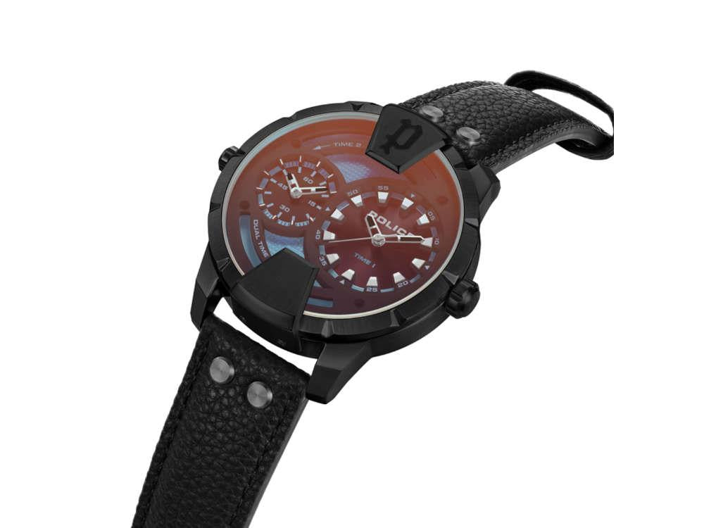 Montre à Quartz Police Huntley, PVD, 48 mm, Noir, PEWJA0022001