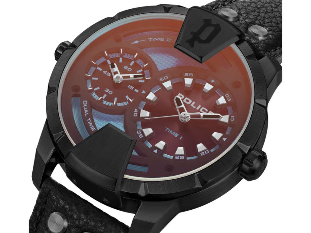 Montre à Quartz Police Huntley, PVD, 48 mm, Noir, PEWJA0022001