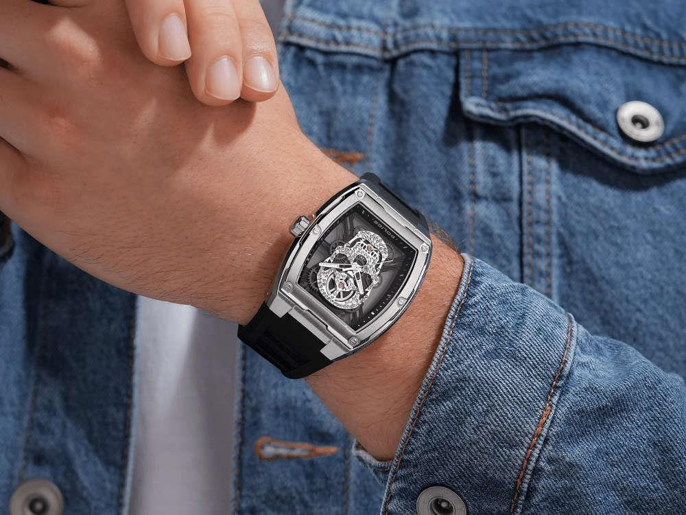 Montre à Quartz Police Cranium, 42 mm, Gris, PEWJM0081301