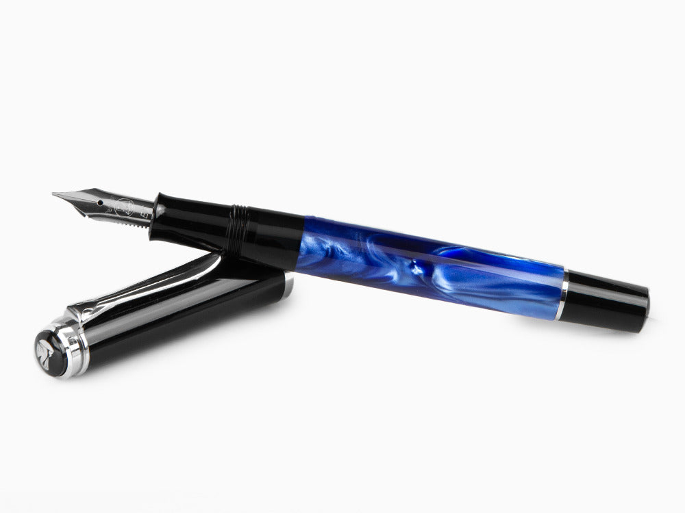 Stylo Plume Pelikan Classic M205, Marbre Bleu, Chrome, 801973