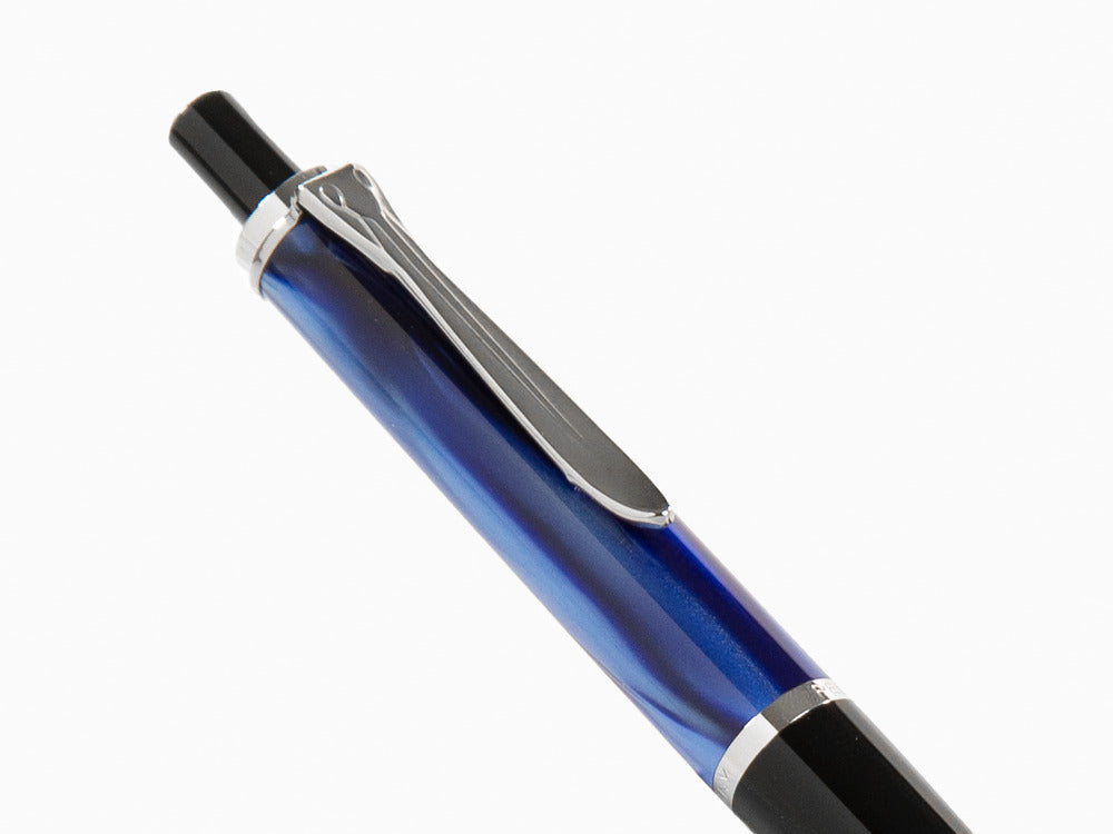 Stylo bille Pelikan Classic K205, Marbre Bleu, Résine, Attributs chromés, 801997