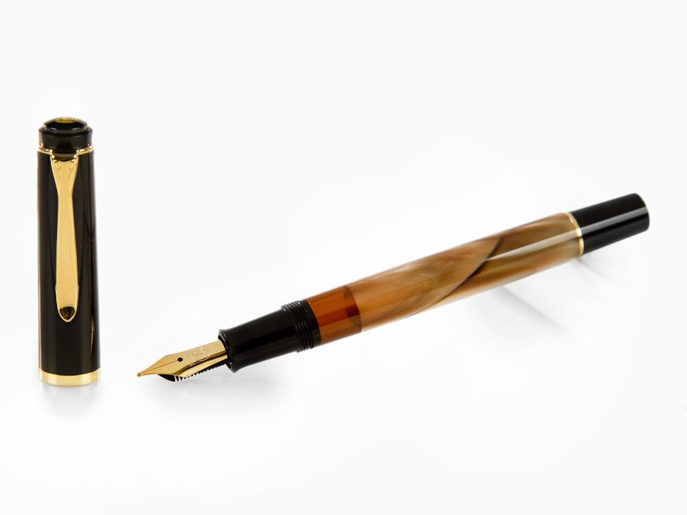 Stylo Plume Pelikan M200 Brown Marbled, Marron, Attributs Or, 808897
