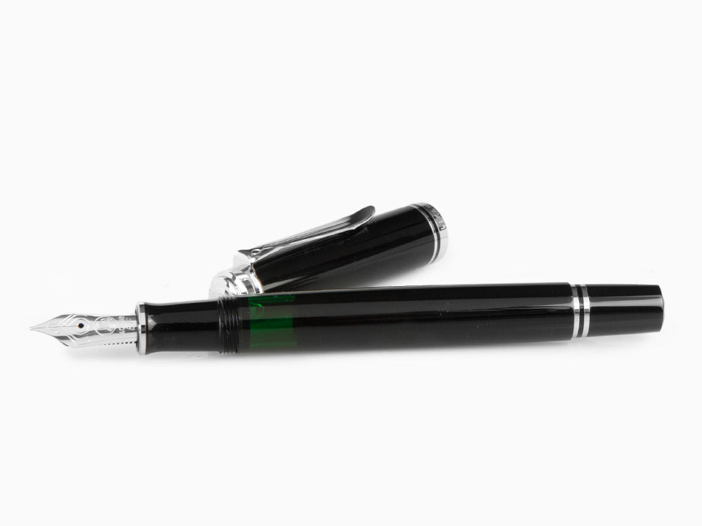 Stylo Plume Pelikan 405, Résine Noire, Attributs argent, 924423