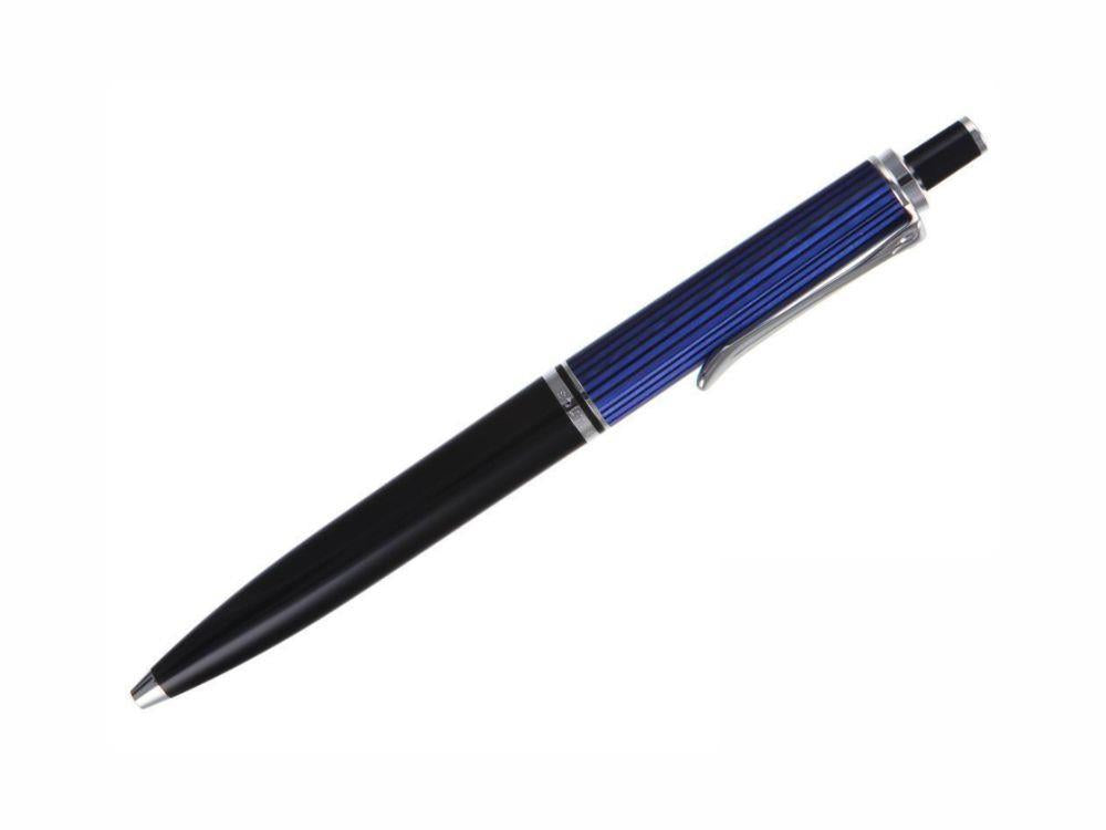Stylo bille Pelikan K405, Noir et bleu, Attributs argent, 932715