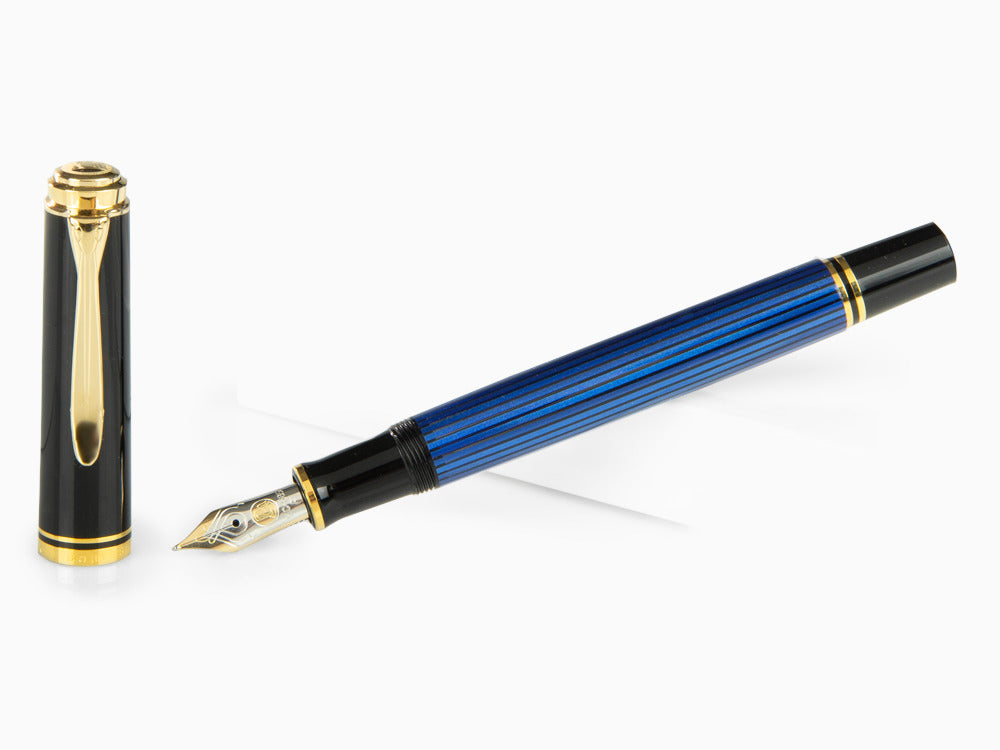 Stylo Plume Pelikan Souverän M400 - Noir-Bleu - Plume Or 14 carat