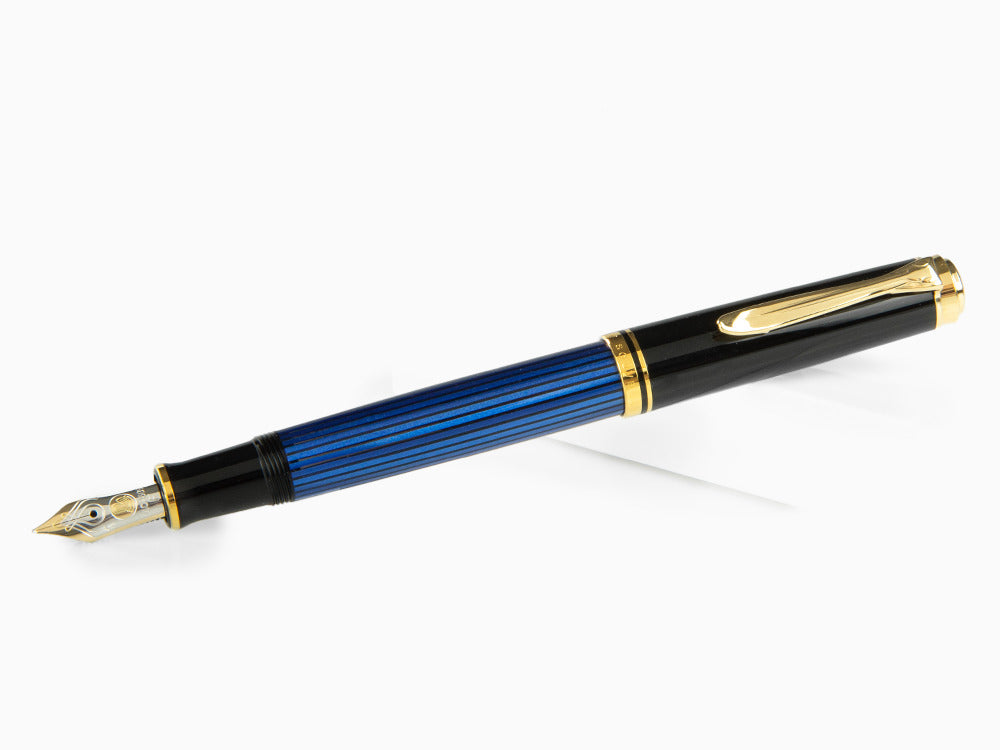 Stylo Plume Pelikan Souverän M400 - Noir-Bleu - Plume Or 14 carat
