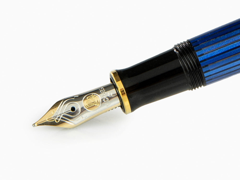 Stylo Plume Pelikan Souverän M400 - Noir-Bleu - Plume Or 14 carat