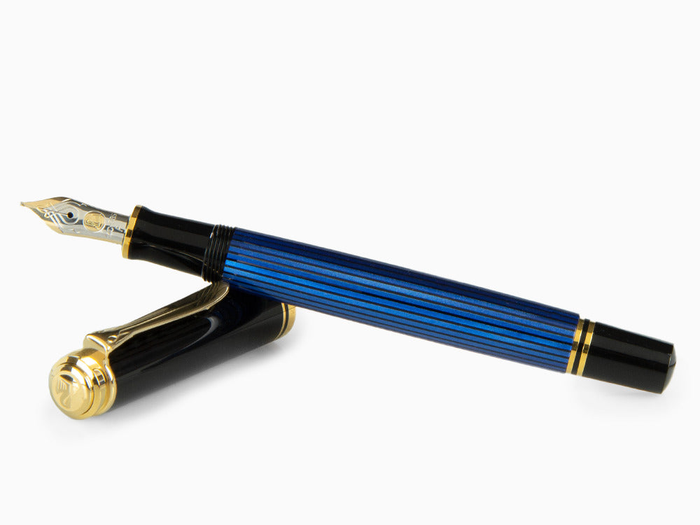 Stylo Plume Pelikan Souverän M400 - Noir-Bleu - Plume Or 14 carat