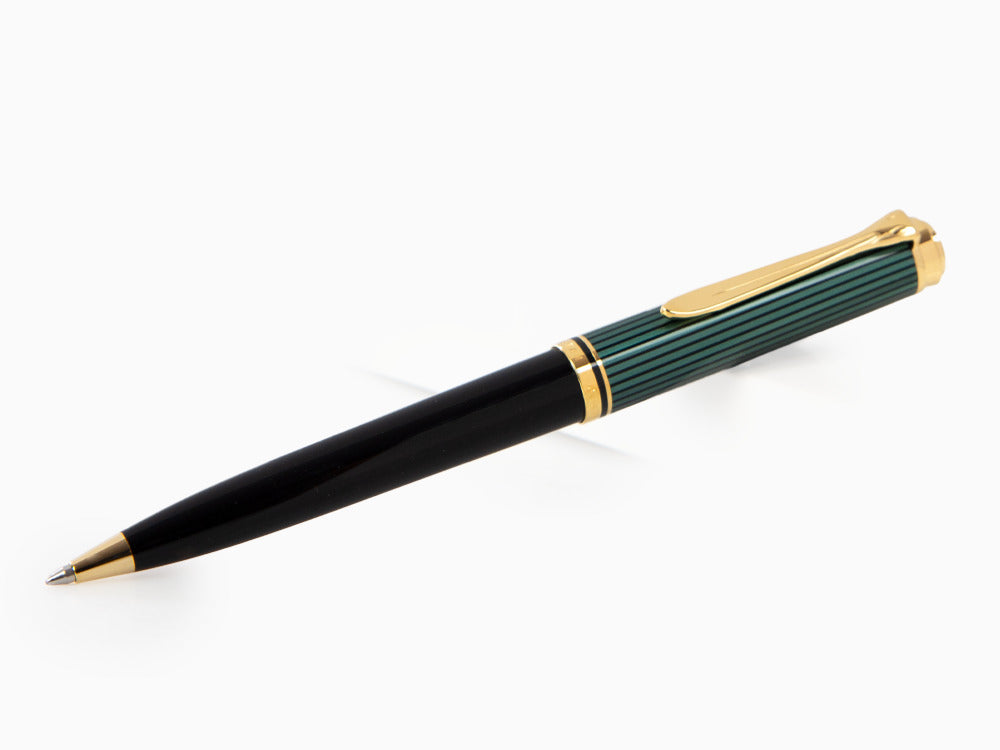 Stylo bille Pelikan K800, Noir et vert, Attributs or, 987834