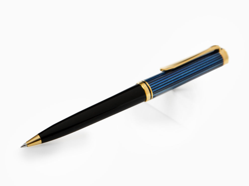 Stylo bille Pelikan K800, Noir et bleu, Attributs or, 987842