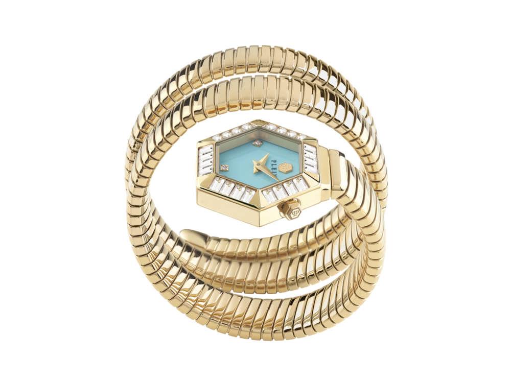 Montre à Quartz Philipp Plein Snake Hexagon, Bleu, 28 mm, PWZAA0825
