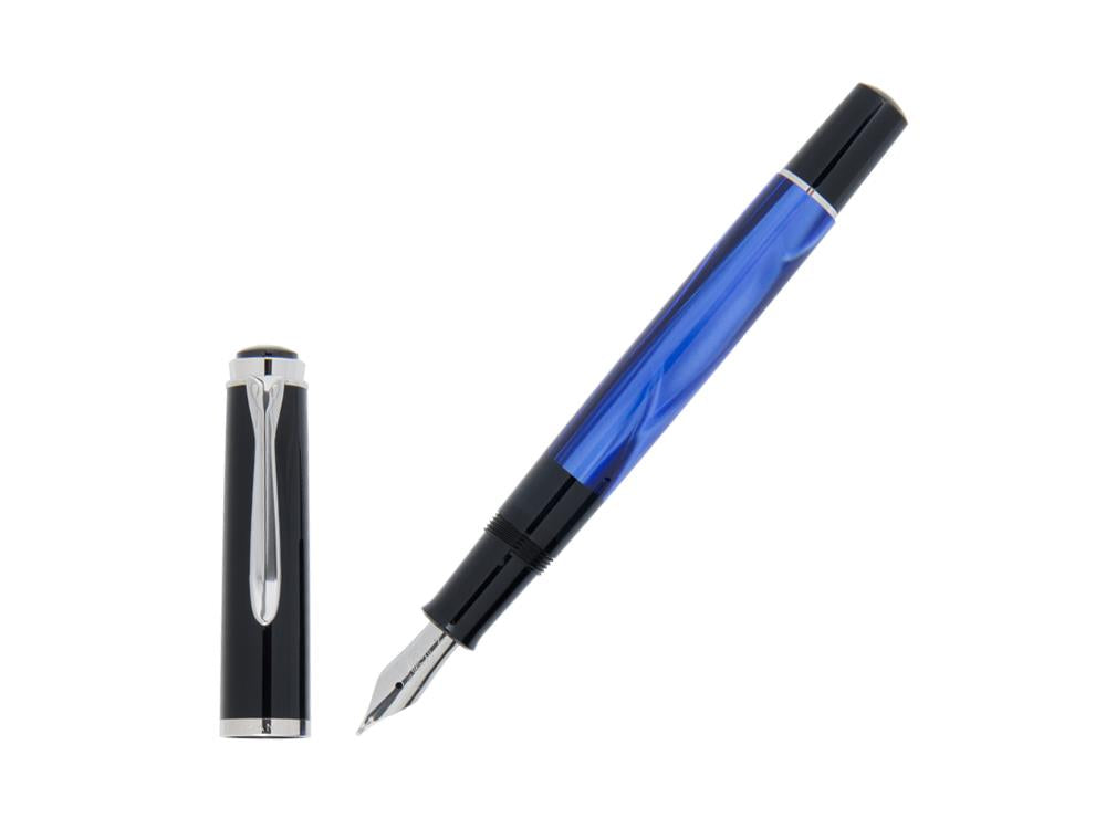 Stylo Plume Pelikan Classic M205, Marbre Bleu, Chrome, 801973