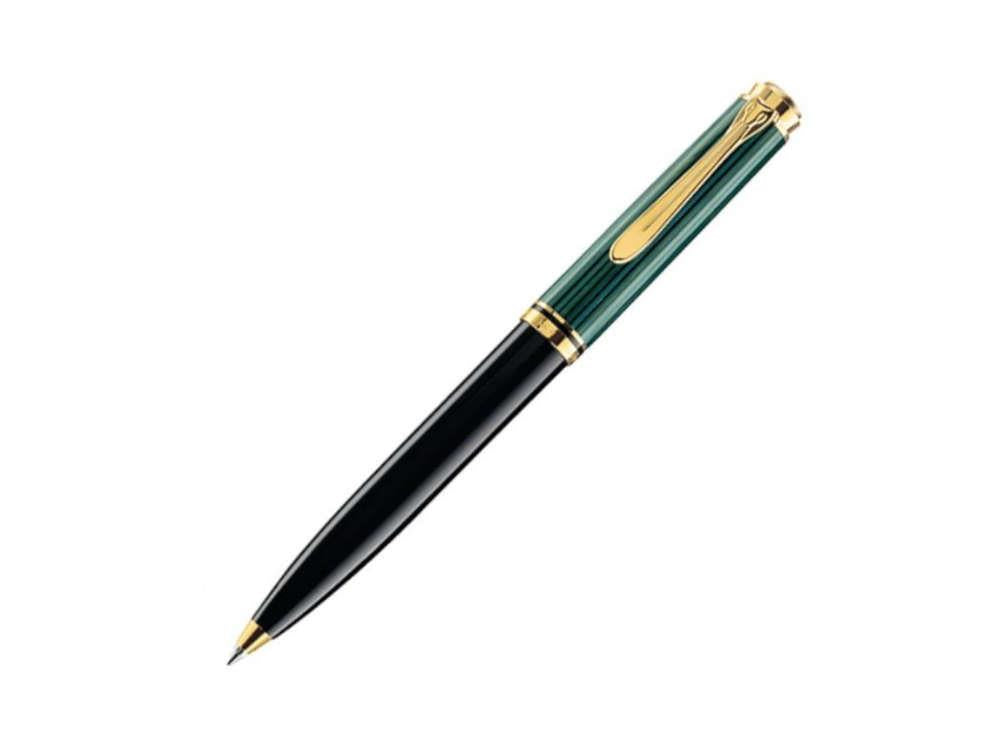 Stylo bille Pelikan K600, Noir et vert, Attributs or, 980086