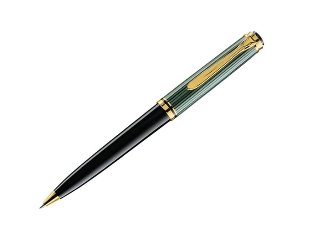 Stylo bille Pelikan K800, Noir et vert, Attributs or, 987834