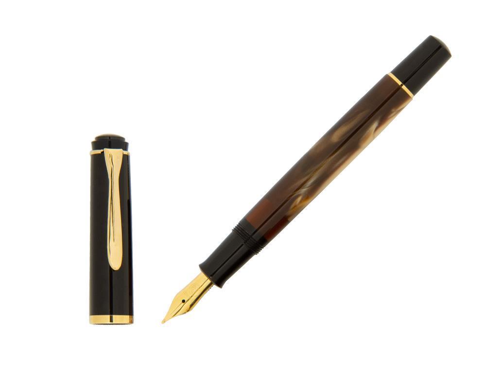 Stylo Plume Pelikan M200 Brown Marbled, Marron, Attributs Or, 808897