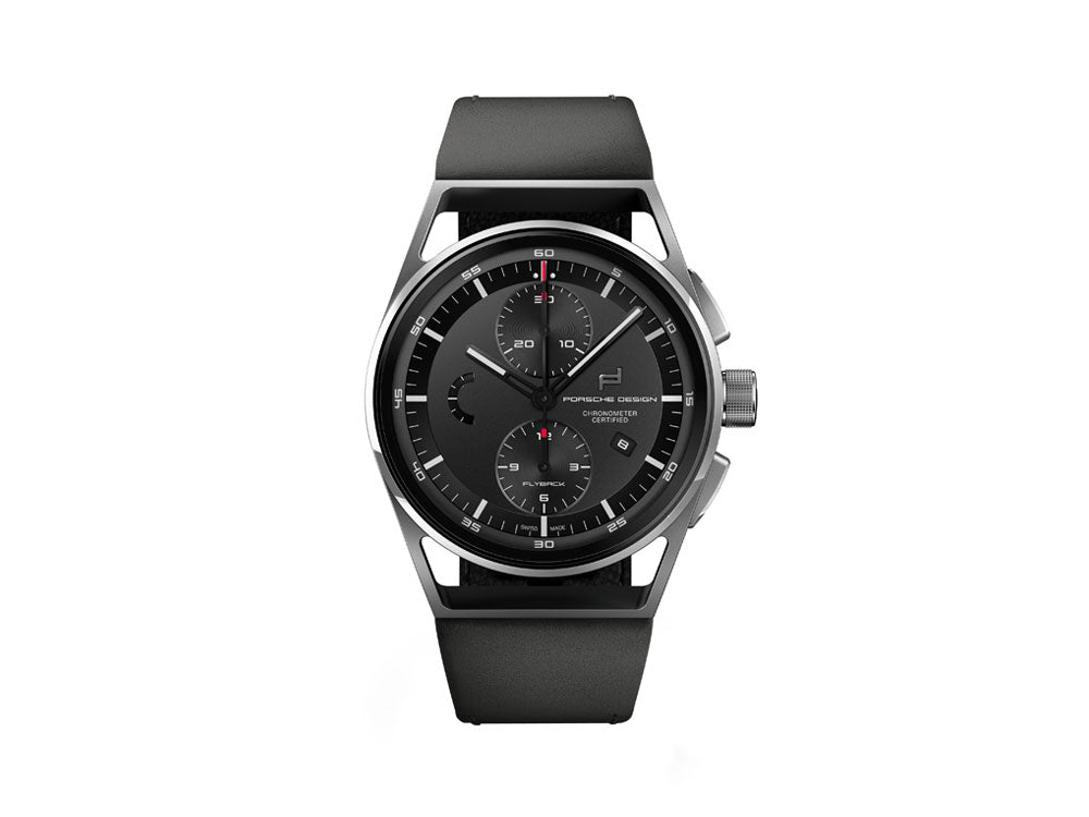 Montre Automatique Porsche Design 1919 Chronotimer Flyback, Black & Leather