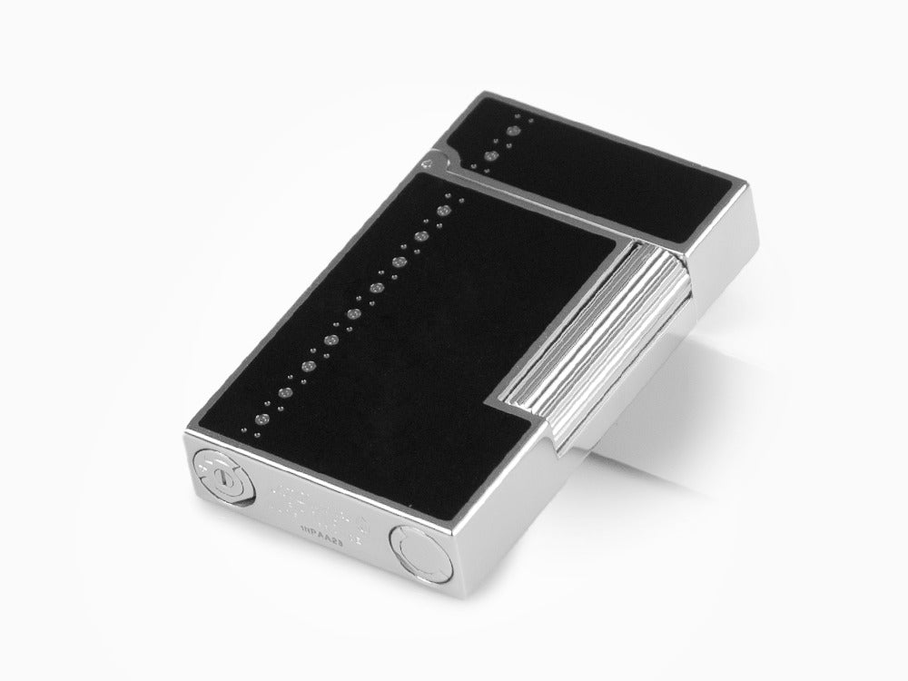 Briquet S.T. Dupont Ligne 2 Derby, Laque, Attributs Palladium, Noir, 016434