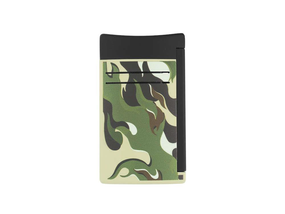 Briquet S.T. Dupont Camo Maxijet, Métal, PVD, Vert, Édition Limitée, 020150