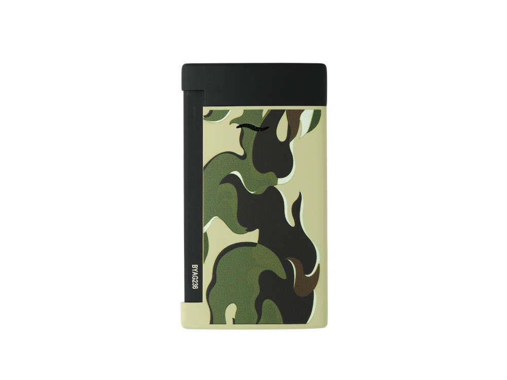 Briquet S.T. Dupont Camo Slim 7, Métal, PVD, Vert, Édition Limitée, 027750G