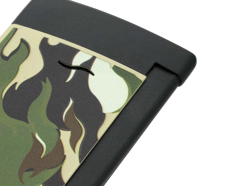 Briquet S.T. Dupont Camo Slim 7, Métal, PVD, Vert, Édition Limitée, 027750G