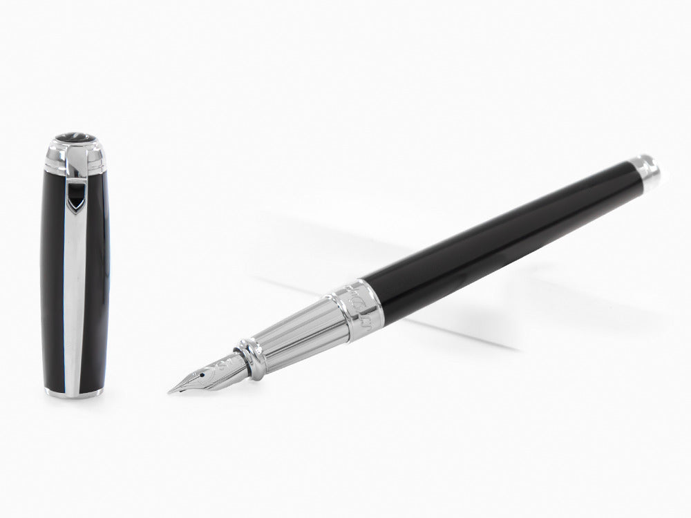 Stylo Plume S.T. Dupont New Line D Large, Laque, Noir, Palladium