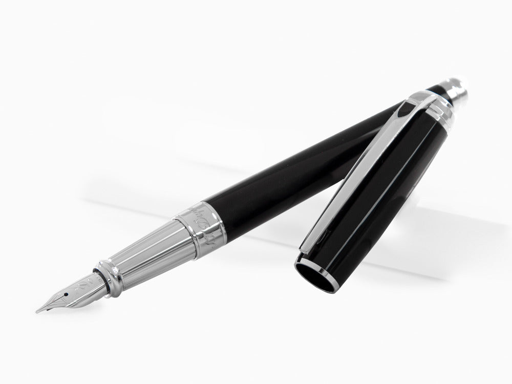 Stylo Plume S.T. Dupont New Line D Large, Laque, Noir, Palladium