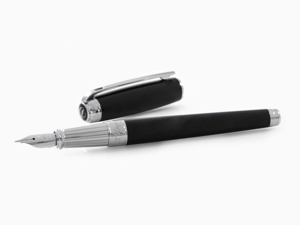 Stylo Plume S.T. Dupont New Line D Large, Laque, Noir, Palladium