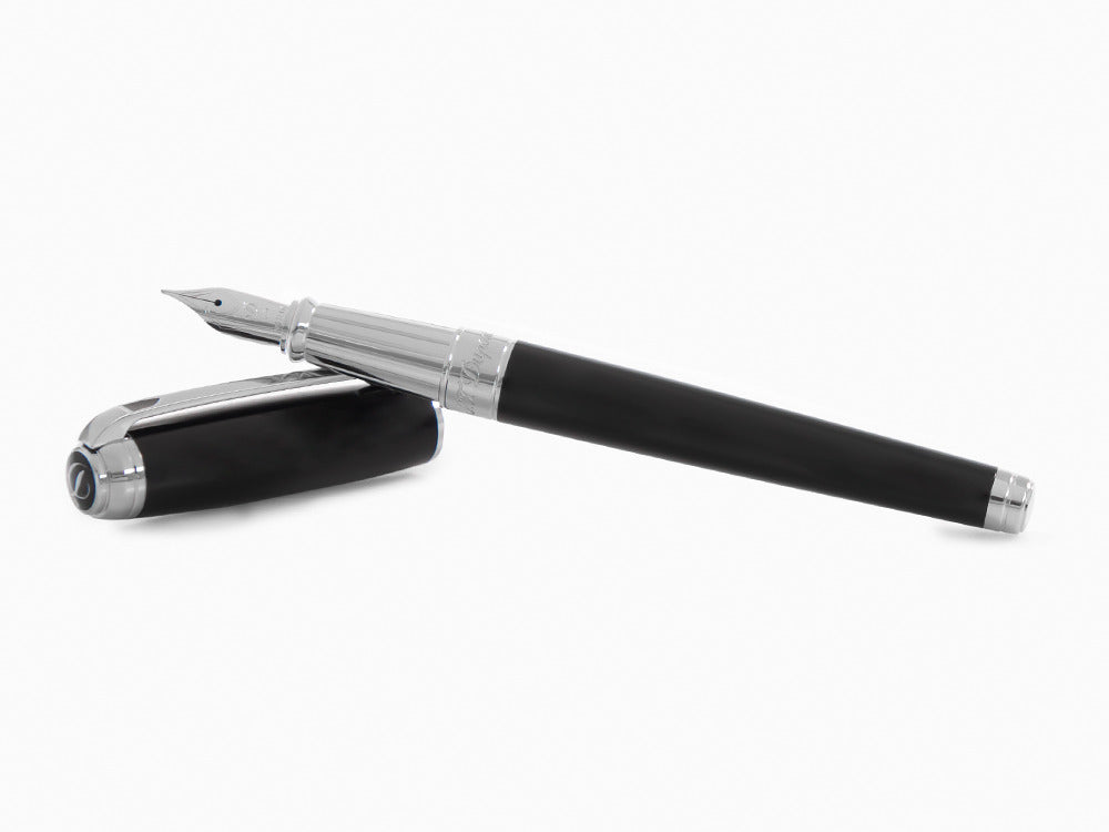 Stylo Plume S.T. Dupont New Line D Large, Laque, Noir, Palladium