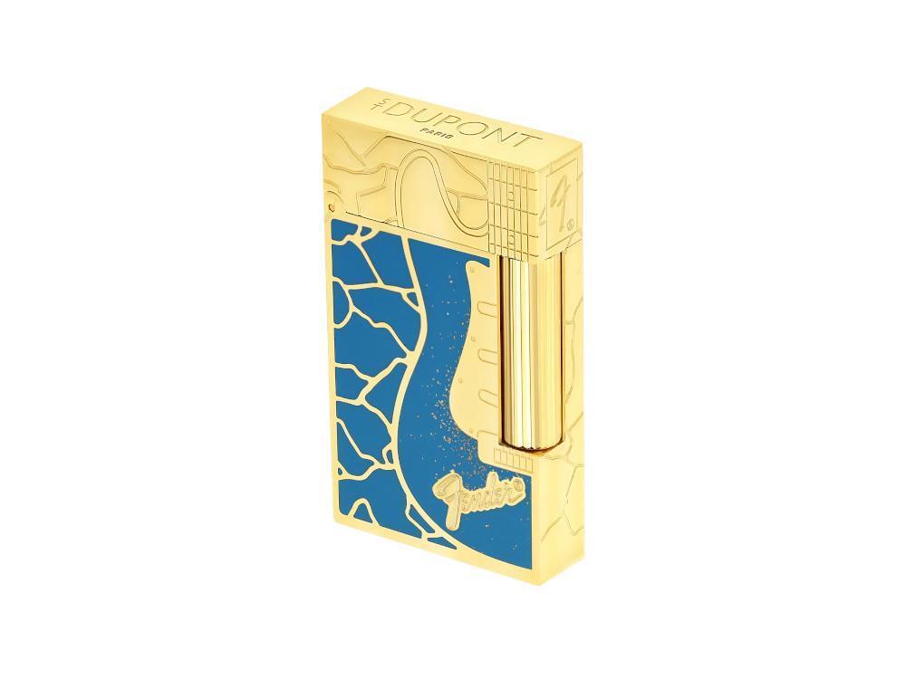 Briquet S.T. Dupont L2 Cling Fender, Laiton, Poudre d'or, Bleu, C16026CL