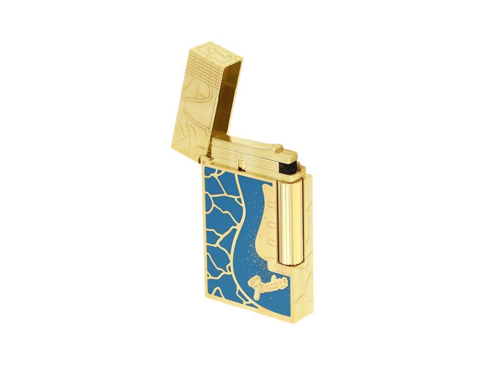 Briquet S.T. Dupont L2 Cling Fender, Laiton, Poudre d'or, Bleu, C16026CL