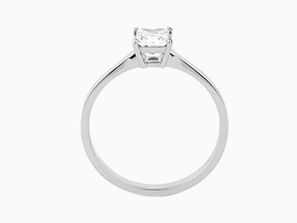 Solitario Bague Solitaire Taille Princesse Or Blanc 18K 0.5 ct, CLRW10404-14