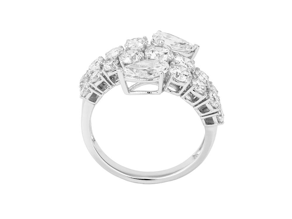 Solitario Bague Serpent en Or Blanc 18K de 3 ct, NLW00031-13