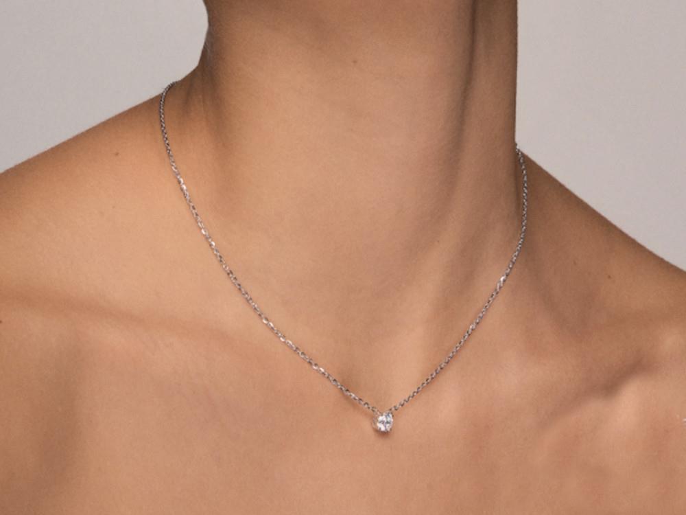 Solitario Pendentif taille Brillant en Or Blanc 18K de 0.7 ct, PSW10225