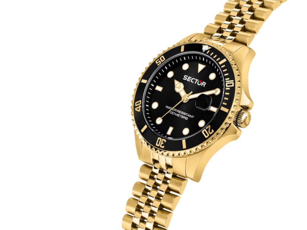 Montre à Quartz Sector No Limits 230, PVD Or, Noir, 43 mm, R3253161051