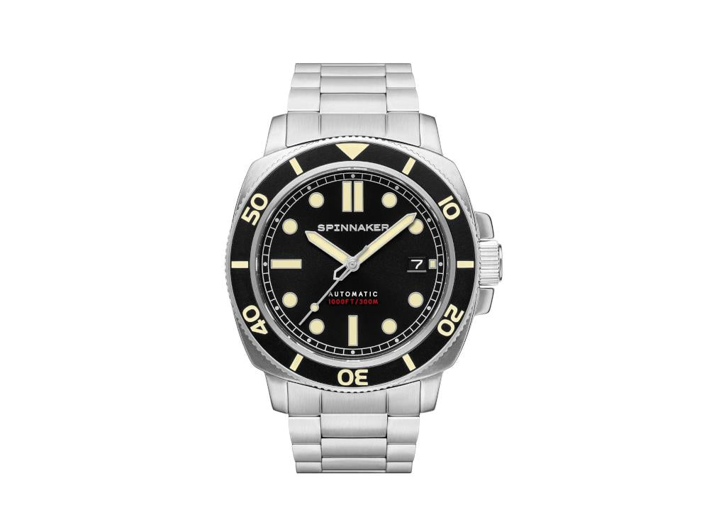 Montre Automatique Spinnaker Hull Deep Grey, Noir, 42 mm, 30 atm, SP-5088-11