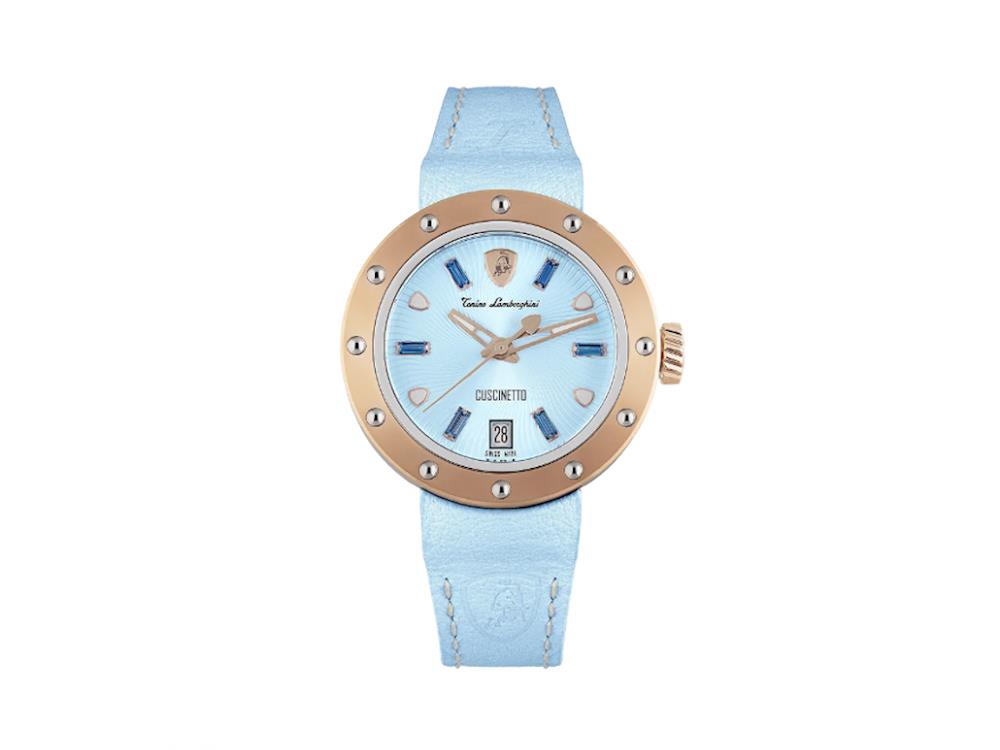Montre à Quartz Tonino Lamborghini Cuscinetto, Turquoise, 38 mm, TLF-A05-3