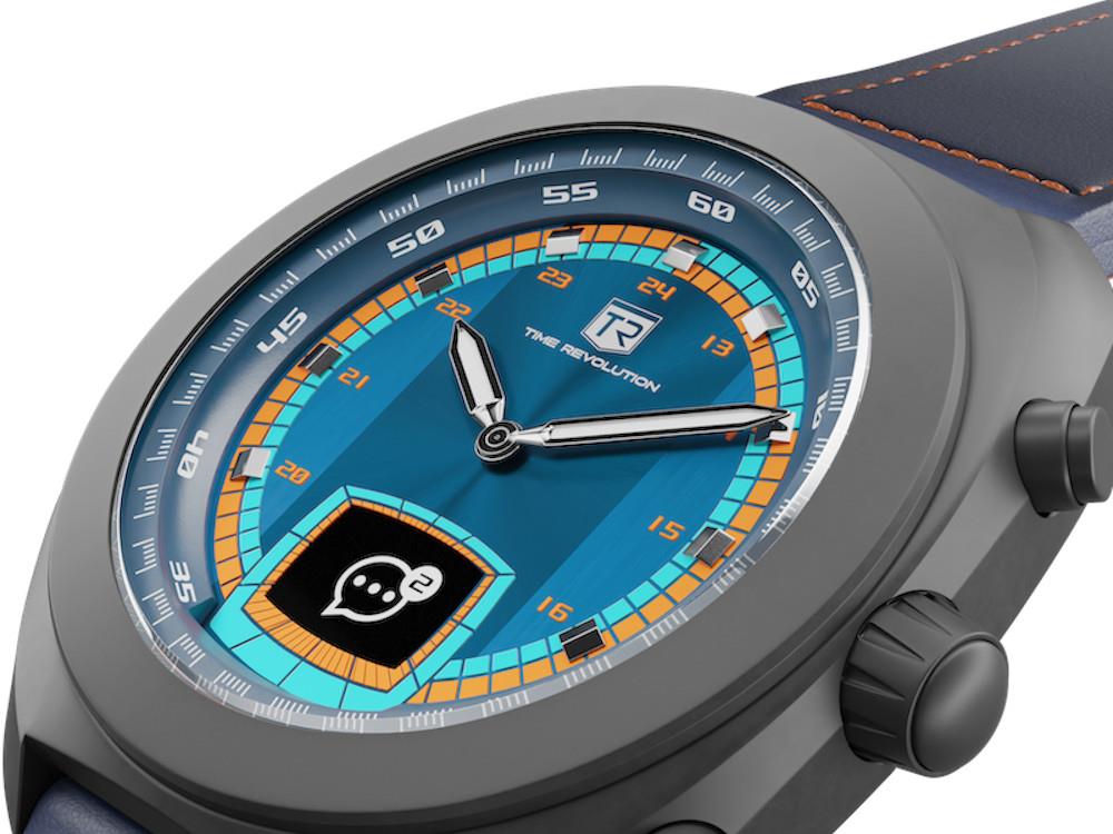 Montre Hybride Time Revolution Hybrid 01 Aurora PVD, Bleu, 42 mm, TR01.4B-1