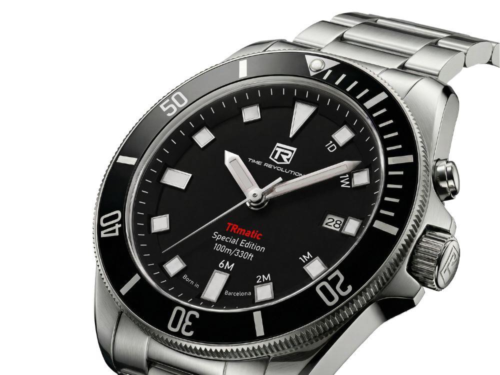 Montre Automatique Time Revolution TRmatic Midnight, 42 mm, Noir, TR02.01MB