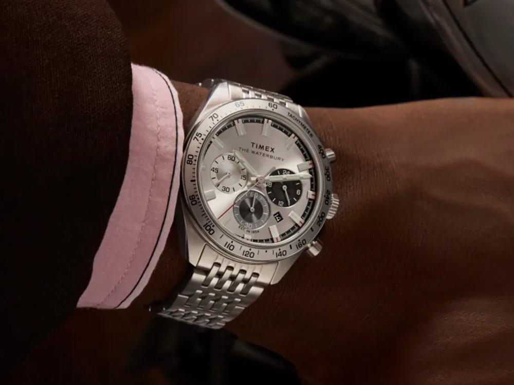 Montre à Quartz Timex Waterbury, Argent, 41 mm, Chronographe, TW2Y18700