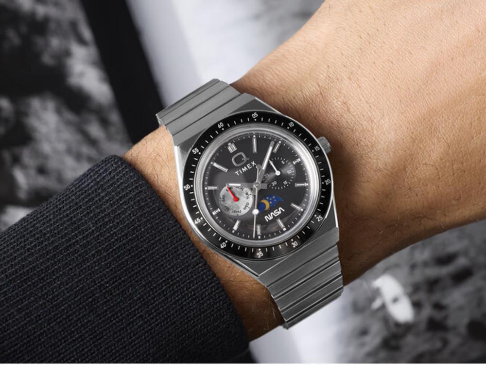 Montre à Quartz Timex Q Timex x NASA, Noir, 40 mm, TW2Y56700