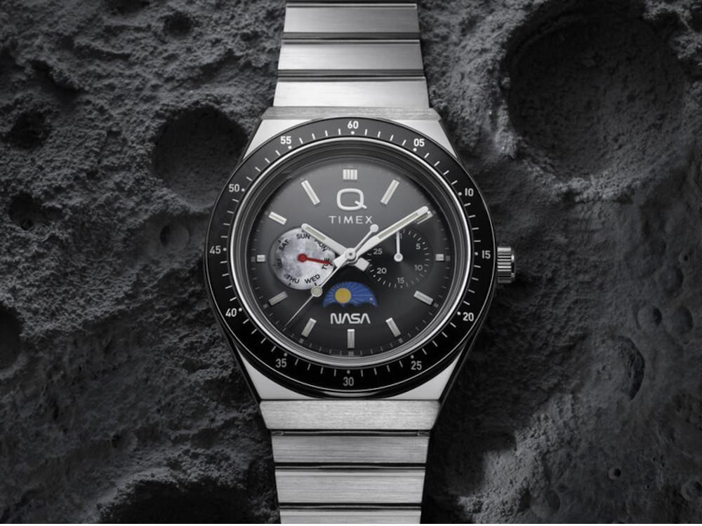 Montre à Quartz Timex Q Timex x NASA, Noir, 40 mm, TW2Y56700