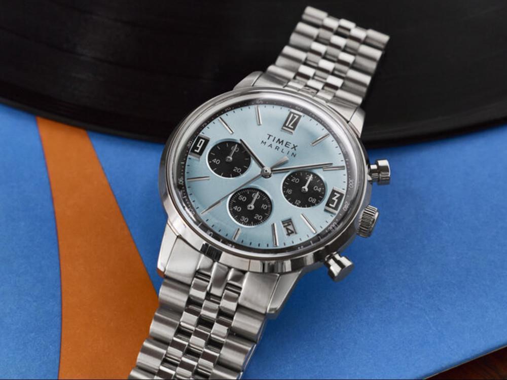 Montre à Quartz Timex Marlin, Bleu, 40 mm, Chronographe, TW2Y66500