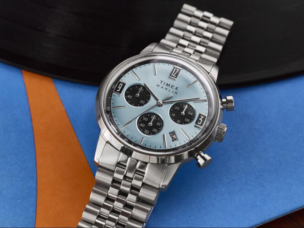 Montre à Quartz Timex Marlin, Bleu, 40 mm, Chronographe, TW2Y66500
