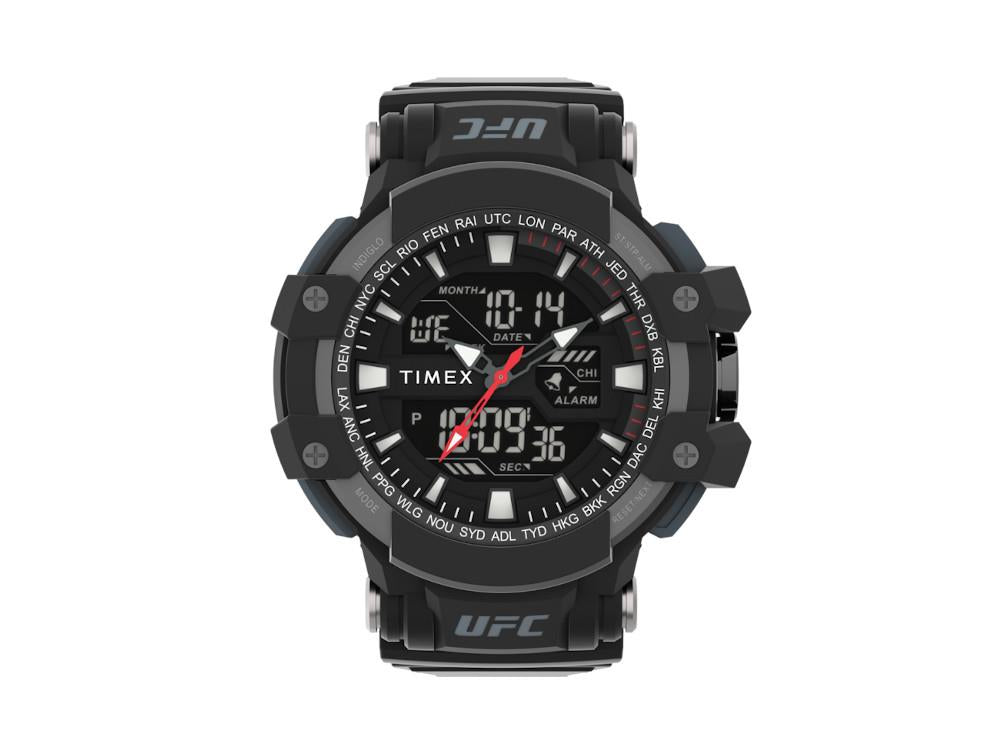 Montre à Quartz Timex UFC Colossus, Polycarbonate, Noir, 53 mm, TW5M51800