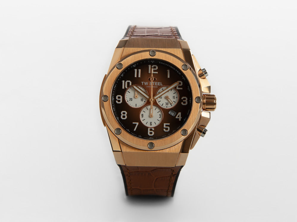 Montre à Quartz TW Steel Ace Genesis, Marron, 44 mm, Edition Limitée, ACE132