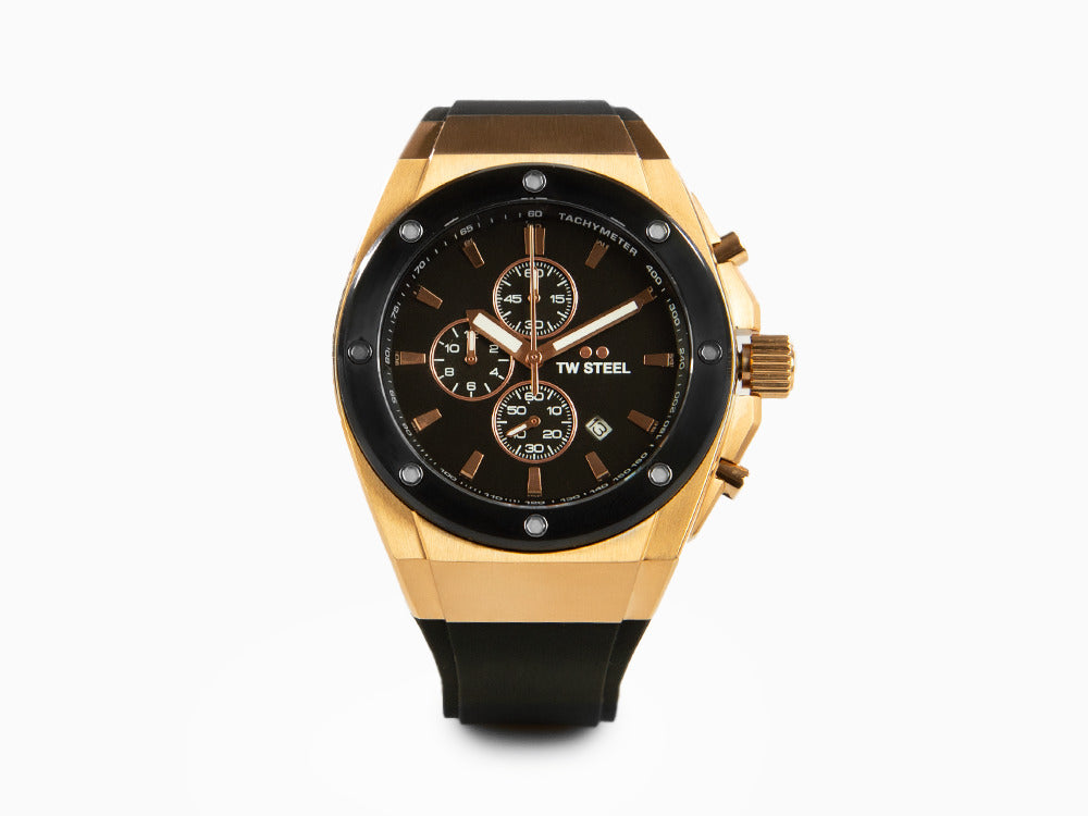 Montre à Quartz TW SteelCeo Tech 44mm, Noir, 44 mm, Caoutchouc, 10 atm, CE4103