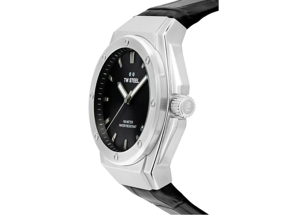 Montre à Quartz TW SteelCeo Tech 44mm, Gris, 44 mm, Cuir, 10 atm, CE4108