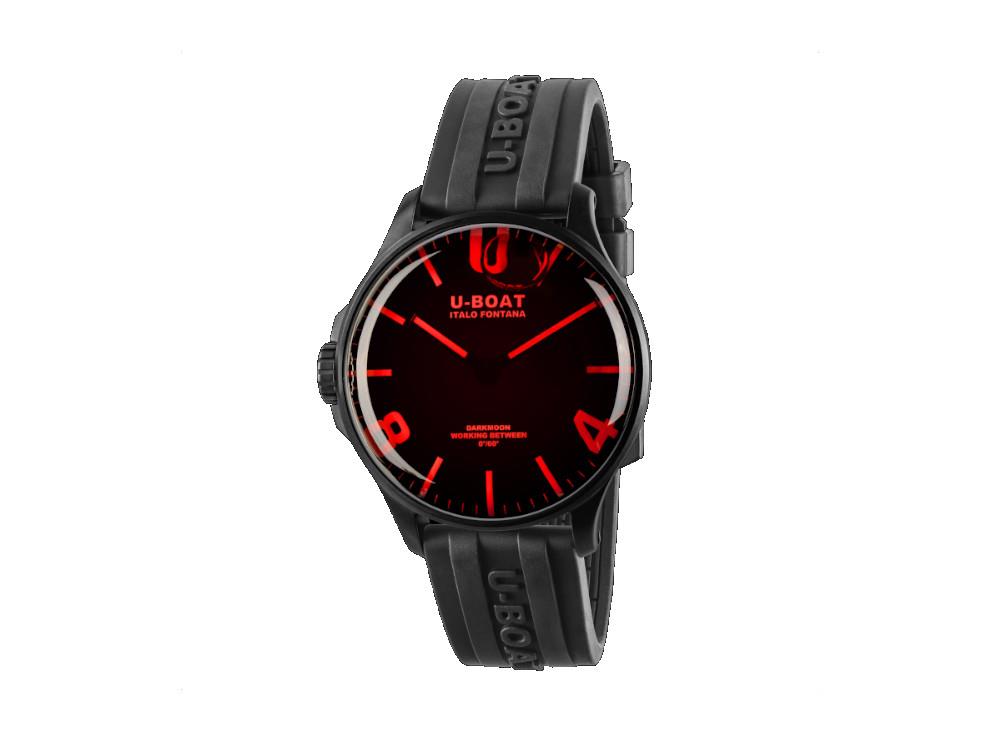 Montre à Quartz U-Boat Capsoil Darkmoon Red 44 IPB, Noir, 44 mm, 8466/A