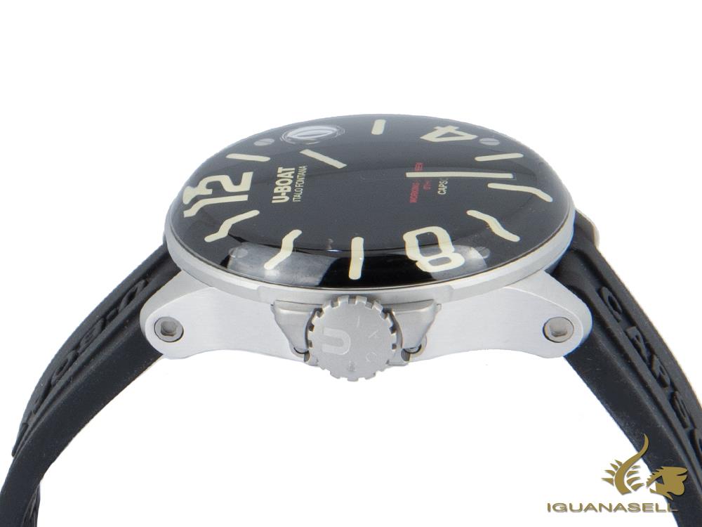 Montre à Quartz U-Boat Capsoil SS, Acier Inoxydable 316L, Noir, 45 mm, 8110/A